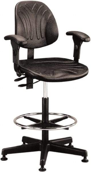 Bevco - 21 to 31" High Adjustable Chair - 27" Wide x 27" Deep, Polyurethane Seat, Black - Best Tool & Supply