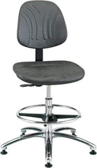 Bevco - 20-1/2 to 30-1/2" High Adjustable Chair - 27" Wide x 27" Deep, Polyurethane Seat, Black - Best Tool & Supply