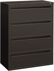 Hon - 42" Wide x 53-1/4" High x 19-1/4" Deep, 4 Drawer Lateral File - Steel, Charcoal - Best Tool & Supply