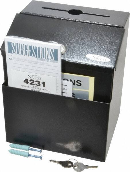 Safco - 7-1/8 Inch Wide x 6 Inch Deep x 8-1/2 Inch High Suggestion Box - Black - Best Tool & Supply