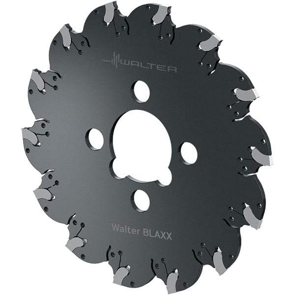 Walter - Arbor Hole Connection, 0.1575" Cutting Width, 0.5906" Depth of Cut, 63mm Cutter Diam, 0.6299" Hole Diam, 4 Tooth Indexable Slotting Cutter - F5055.B Toolholder, SX-4E Insert, Right Hand Cutting Direction - Best Tool & Supply