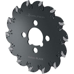 Walter - Arbor Hole Connection, 0.1181" Cutting Width, 0.7874" Depth of Cut, 80mm Cutter Diam, 0.6299" Hole Diam, 6 Tooth Indexable Slotting Cutter - F5055.B Toolholder, SX-3E Insert, Right Hand Cutting Direction - Best Tool & Supply