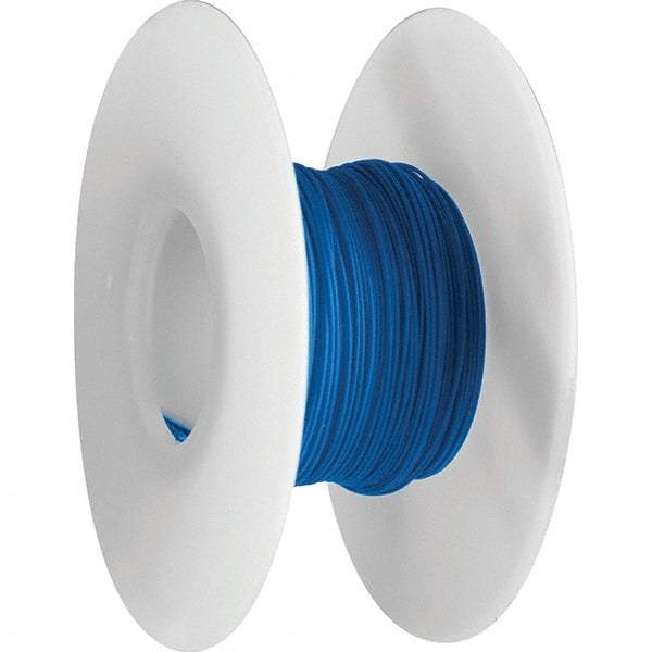 OK Industries - 30 AWG, 1 Strand, 30.4 m OAL, Copper Hook Up Wire - Blue Kynar Jacket, 0.02" Diam - Best Tool & Supply