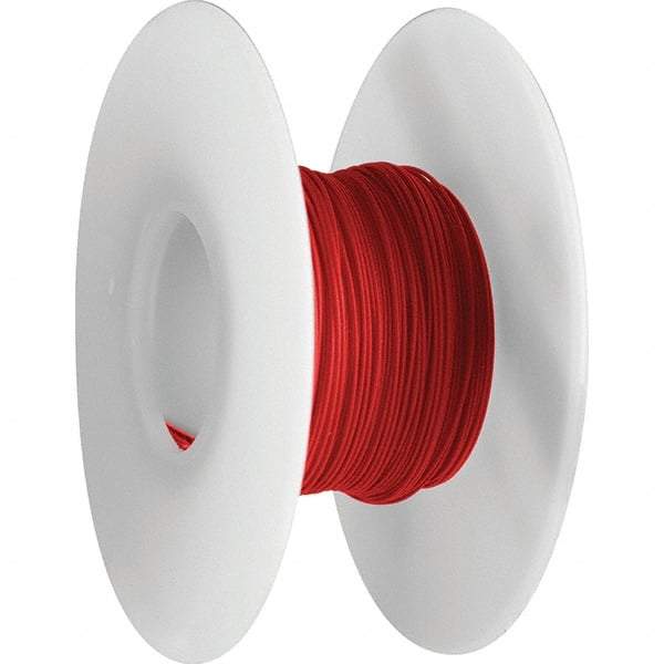 OK Industries - 28 AWG, 1 Strand, 30.4 m OAL, Copper Hook Up Wire - Red Kynar Jacket, 0.024" Diam - Best Tool & Supply