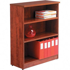 ALERA - 3 Shelf, 39.38" High x 31-3/4" Wide Bookcase - 14" Deep, Woodgrain Laminate, Medium Cherry - Best Tool & Supply