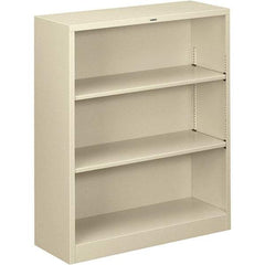 Hon - 3 Shelf, 41" High x 34-1/2" Wide Bookcase - 12-5/8" Deep, Steel, Putty - Best Tool & Supply