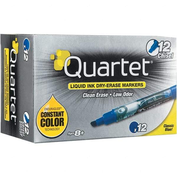 Quartet - Blue, Chisel Tip, Dozen EnduraGlide Dry Erase Markers - For Use with Dry Erase Marker Boards - Best Tool & Supply