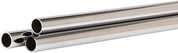 ECONOCO - 48" Max Width Round Tubing Closet Rod - 1.062" Diam, Chrome Finish - Best Tool & Supply