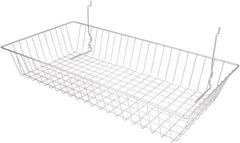 ECONOCO - 12" Deep, Rectangular Steel Peg Board/Slatwall Basket - 24" Wide x 4" High - Best Tool & Supply