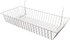 ECONOCO - 12" Deep, Rectangular Steel Peg Board/Slatwall Basket - 24" Wide x 4" High - Best Tool & Supply