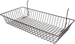 ECONOCO - 12" Deep, Rectangular Steel Peg Board/Slatwall Basket - 24" Wide x 4" High - Best Tool & Supply