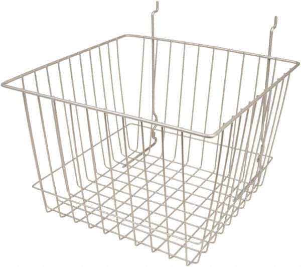 ECONOCO - 12" Deep, Square Steel Peg Board/Slatwall Basket - 12" Wide x 8" High - Best Tool & Supply