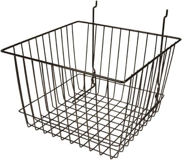 ECONOCO - 12" Deep, Square Steel Peg Board/Slatwall Basket - 12" Wide x 8" High - Best Tool & Supply