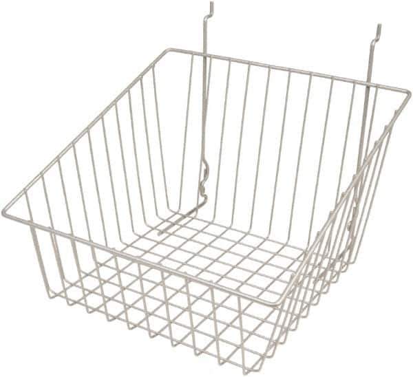 ECONOCO - 12" Deep, Square Steel Peg Board/Slatwall Basket - 12" Wide x 8" High - Best Tool & Supply