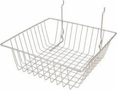 ECONOCO - 12" Deep, Square Steel Peg Board/Slatwall Basket - 12" Wide x 4" High - Best Tool & Supply