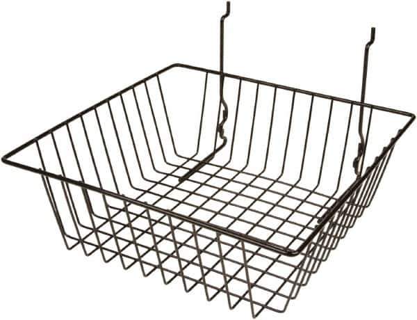 ECONOCO - 12" Deep, Square Steel Peg Board/Slatwall Basket - 12" Wide x 4" High - Best Tool & Supply