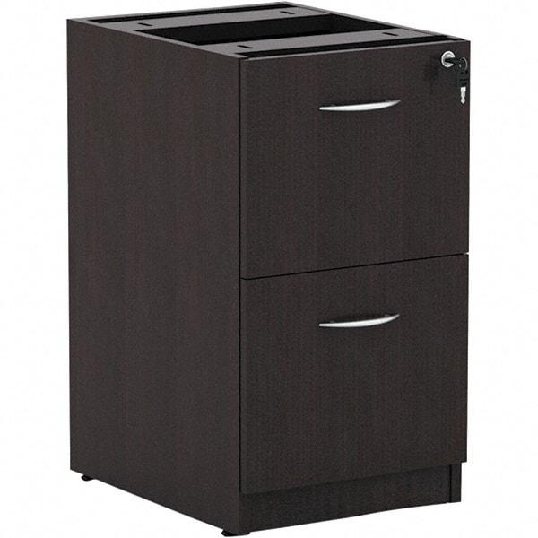 ALERA - 15" Wide x 28-1/2" High x 20-1/2" Deep, 2 Drawer Pedestal - Woodgrain Laminate, Espresso - Best Tool & Supply