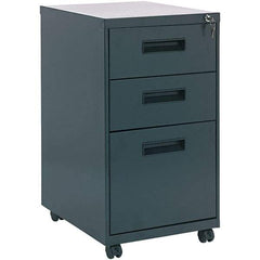 ALERA - 14" Wide x 27-3/4" High x 19-1/8" Deep, 3 Drawer Pedestal - Steel, Charcoal - Best Tool & Supply