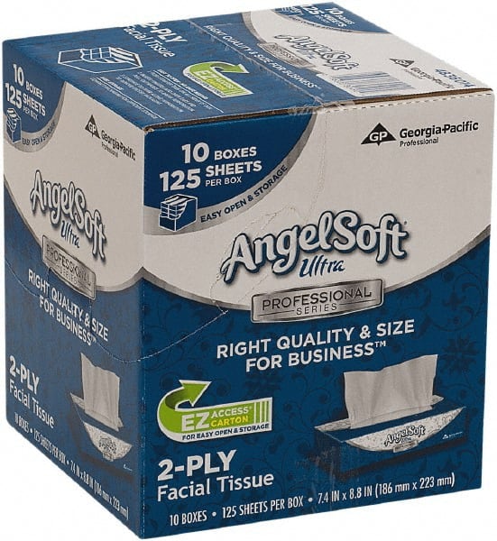 Georgia Pacific - Case of (10) 125-Sheet Flat Boxes of White Facial Tissues - Best Tool & Supply