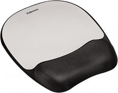 FELLOWES - 7-15/16" x 9-1/4" Black & Silver Mouse Pad/Wrist Rest - Use with Computer, Laptop - Best Tool & Supply