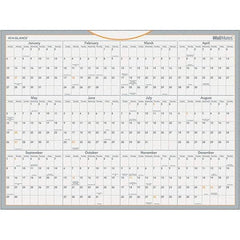 AT-A-GLANCE - 1 Sheet, 24 x 18", Erasable Wall Calendar - Gray, White & Orange - Best Tool & Supply