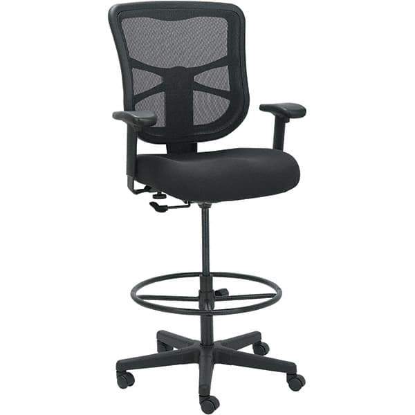 ALERA - 51-5/8" High Stool - 25.63" Wide x 26" Deep, Fabric Mesh Seat, Black - Best Tool & Supply