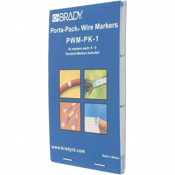 Brady - Nylon Cable Tag - NMBRS 0-9 WHT/BLK WIRE MARKER BOOK - Best Tool & Supply
