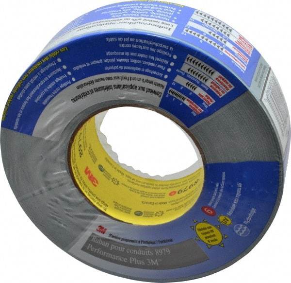 3M - 2" x 55m Blue Duct Tape - 12.1 mil, Rubber Adhesive, Polyethylene Film Backing, 36 Lb/ln Tensile Strength, 200°F Max, Series 8979 - Best Tool & Supply