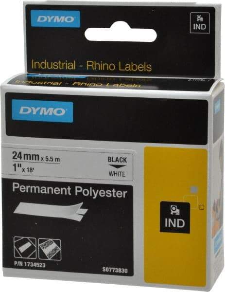 Rhino - 216" Long, White Permanent Polyester Tape Self Laminating Label - For RHINO 6000 or RHINO 6500 - Best Tool & Supply