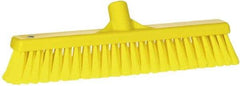 Vikan - 16" Fine Particle Synthetic Push Broom - 2" Bristle Length, Plastic Block, European Threaded Handle Connection - Best Tool & Supply