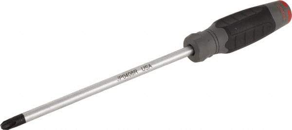 Proto - #4, 13" OAL, Standard Phillips Screwdriver - 8" Blade Length, Round Shank, Ergonomic Handle - Best Tool & Supply