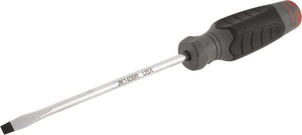 Proto - 260mm OAL Keystone Slotted Screwdriver - 152mm Blade Length, Round Shank, Ergonomic Handle - Best Tool & Supply