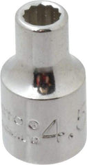 Proto - 1/4" Drive, Standard Hand Socket - 12 Points, 7/8" OAL, Alloy Steel, Chrome Finish - Best Tool & Supply