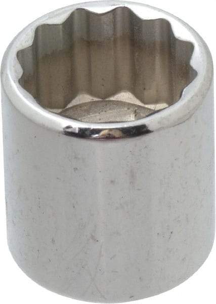 Proto - 1/4" Drive, Standard Hand Socket - 12 Points, 7/8" OAL, Alloy Steel, Chrome Finish - Best Tool & Supply