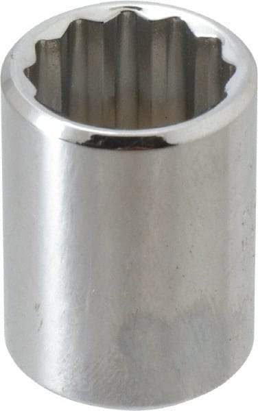 Proto - 19/32", 3/8" Drive, Standard Hand Socket - 12 Points, 1-1/8" OAL, Alloy Steel, Chrome Finish - Best Tool & Supply