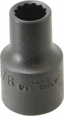 Proto - 3/8", 1/2" Drive, Standard Hand Socket - 12 Points, 1-1/2" OAL, Alloy Steel, Black Finish - Best Tool & Supply