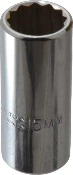 Proto - 1/4" Drive, Deep Hand Socket - 12 Points, 1-15/16" OAL, Alloy Steel, Chrome Finish - Best Tool & Supply