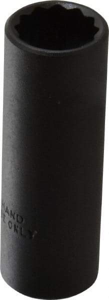 Proto - 1/2", 3/8" Drive, Deep Hand Socket - 12 Points, 2-1/8" OAL, Alloy Steel, Black Finish - Best Tool & Supply