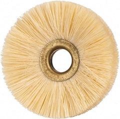 Osborn - 2-1/2" OD, 1/2" Arbor Hole, Natural Fiber Wheel Brush - 5/16" Face Width, 3/4" Trim Length, 20,000 RPM - Best Tool & Supply