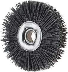 Osborn - 4" OD, 5/8" Arbor Hole, Nylon Wheel Brush - 7/8" Face Width, 1-1/8" Trim Length, 18,000 RPM - Best Tool & Supply