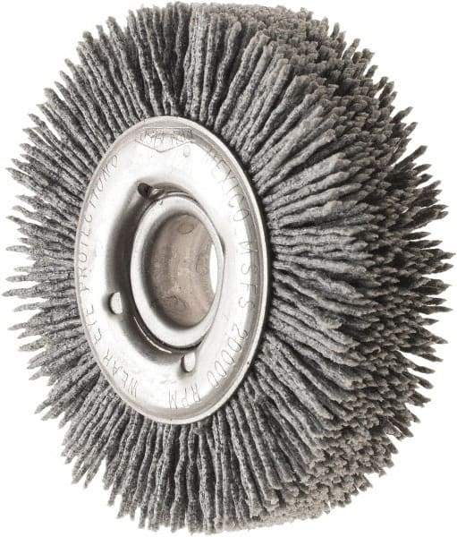 Osborn - 3" OD, 5/8" Arbor Hole, Nylon Wheel Brush - 7/8" Face Width, 5/8" Trim Length, 20,000 RPM - Best Tool & Supply