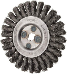 Osborn - 6" OD, 5/8" Arbor Hole, Knotted Steel Wheel Brush - 5/8" Face Width, 1-1/4" Trim Length, 0.0118" Filament Diam, 9,000 RPM - Best Tool & Supply