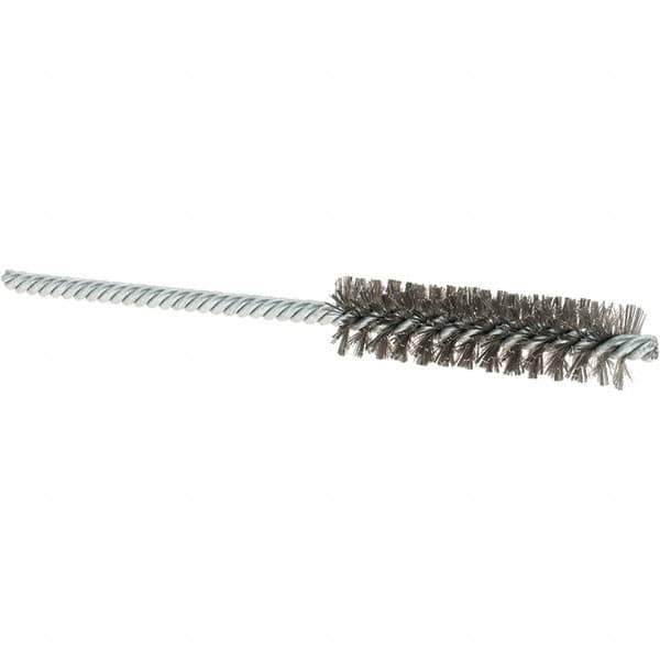 Osborn - 1/2" Diam Helical Stainless Steel Tube Brush - Double Spiral, 0.004" Filament Diam, 2" Brush Length, 5" OAL, 0.187" Diam Shank - Best Tool & Supply