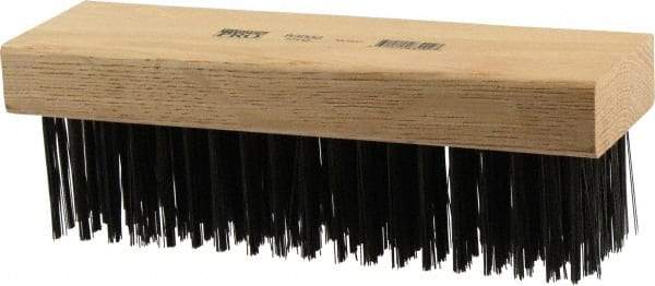 Osborn - 6 Rows x 19 Columns Steel Scratch Brush - 7-1/4" Brush Length, 1-5/8" Trim Length, Wood Straight Handle - Best Tool & Supply