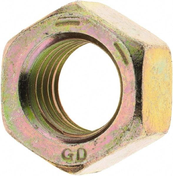 Value Collection - 3/4-10 UNC Steel Right Hand Hex Nut - 1-1/8" Across Flats, 41/64" High, Zinc Yellow Dichromate Finish - Best Tool & Supply