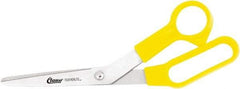 Clauss - 5" LOC, 8-1/2" OAL Stainless Steel Bent Shears - Plastic Offset Handle, For Paper, Fabric - Best Tool & Supply