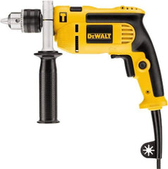 DeWALT - 120 Volt 1/2" Keyed Chuck Electric Hammer Drill - 0 to 47,600 BPM, 0 to 2,800 RPM, Reversible, Pistol Grip with Side Handle - Best Tool & Supply