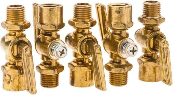 Parker - 1/4" Pipe, Female Pipe to Male Pipe Drain Cock & Shutoff Valve - 1/4-18 Thread, 30 Max psi - Best Tool & Supply