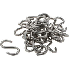 Value Collection - 304 Stainless Steel Uncoated S-Hook - 20 Lb Capacity, 0.12" Wire, 1-5/16" OAL - Best Tool & Supply