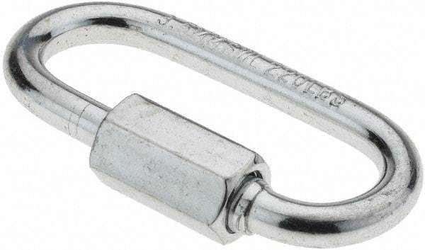 Value Collection - Zinc Plated Carbon Steel Quick Link - 1/8" Diameter, 220 Lb Load Limit - Best Tool & Supply